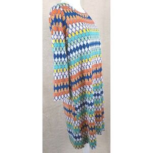 Signature Collection Women's Dress M‎ (8–10) Geometric Print Multicolor 3/4...